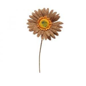 BROWN BURLAP GERBERA STEM/17"