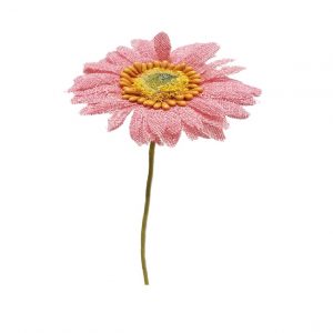 PINK BURLAP GERBERA STEM/17"