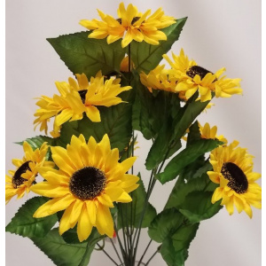 NATURAL SUNFLOWER BUSH x 14 Stems