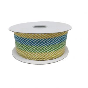 LIME TURQ YELLOW TRIBAL CHEV STRIPES 10YDS