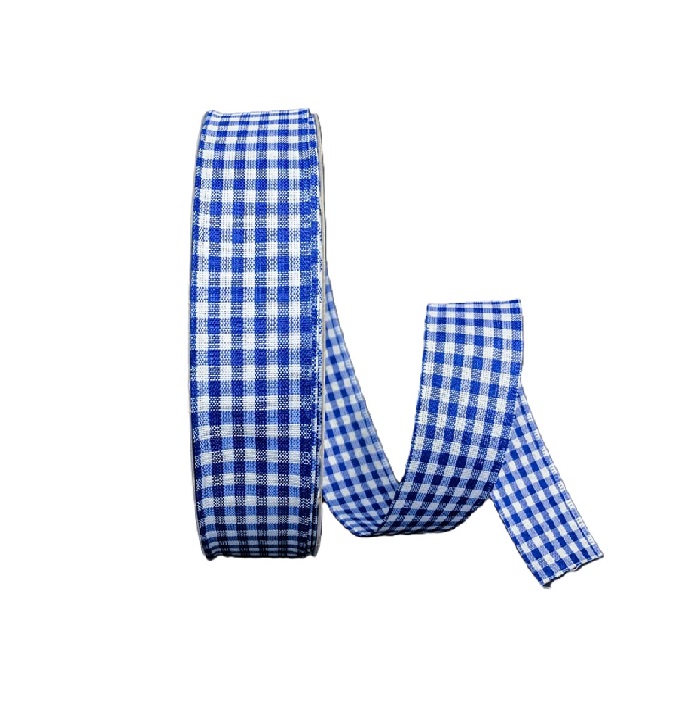 ROYAL BLUE WHITE GINGHAM / 50YD