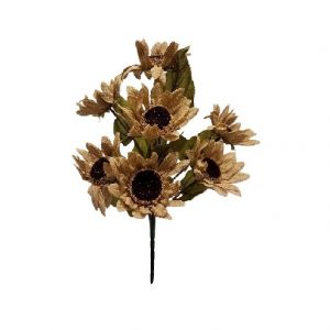 BURLAP BROWN SUNFLOWER  x 7 Stems