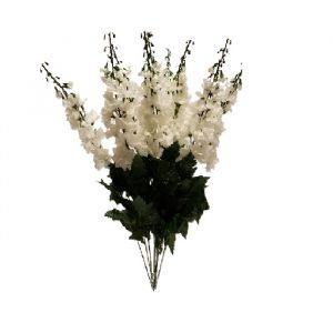 WHITE DELPHINIUM BUSH x 9 Stem
