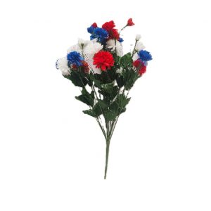 RED WHITE BLUE POM POM MUM BUSH