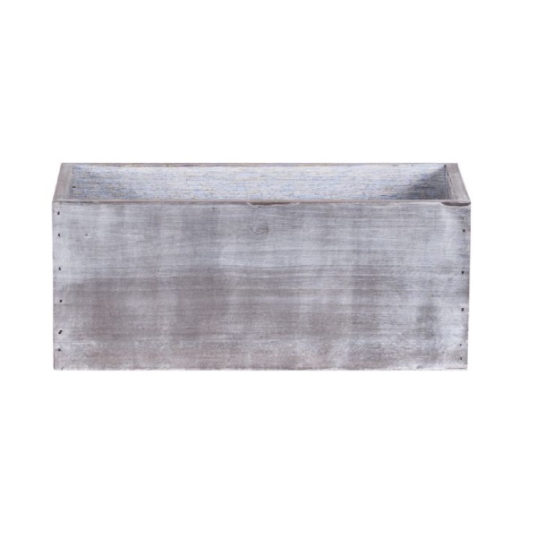 GREY/WHITEWASH WOOD BOX/9.5x4.5"