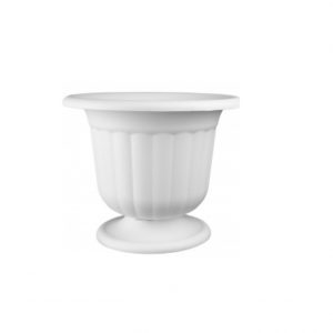 WHITE PEDESTAL URN 9.5"