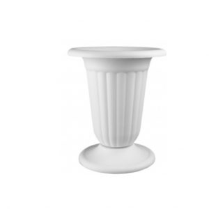 WHITE PEDESTAL URN / 11.25"