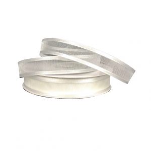 WHITE SHEER/SATIN RIBBON RIBBON/ 5/8"