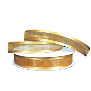 GOLD SHEER/SATIN RIBBON/5/8"