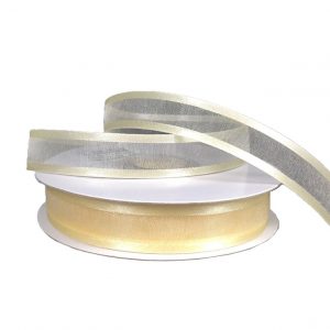 IVORY SHEER/SATIN RIBBON/5/8"
