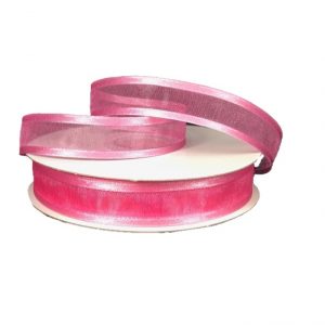 HOT PINK SHEER/SATIN RIBBON/5/8"