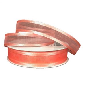 CORAL SHEER/SATIN RIBBON/5/8"
