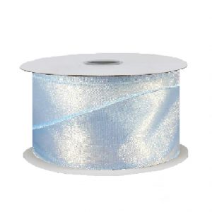 LIGHT BLUE SHEER/WIRED RIBBON/2.5"