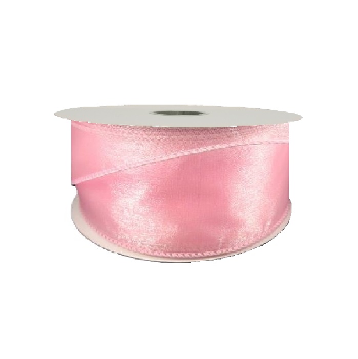 PINK SHEER/WIRED RIBBON/2.5"