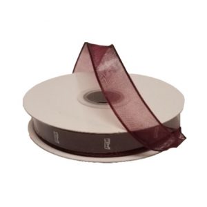 BURGUNDY SHEER/WIRE/5/8"