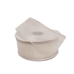 WHITE CHIFFON WIRED/1.5"