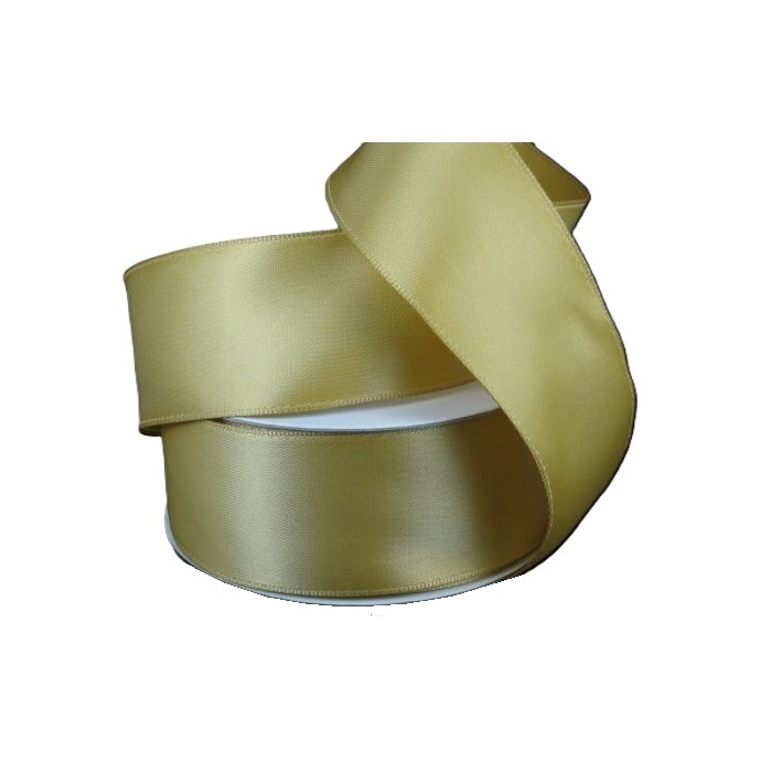 GOLD DOUBLE FACED SATIN/WIRED/1.5"