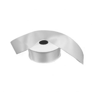 WHITE DOUBLE FACED SATIN/UNWIRED/1.5"