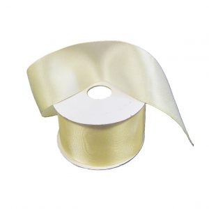 IVORY DOUBLE FACED SATIN/UNWIRED/1.5"