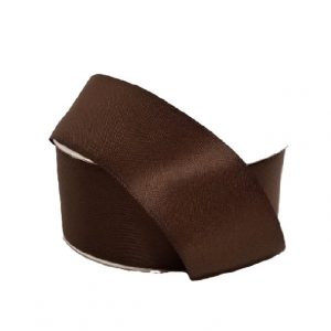 CHOCOLATE DOUBLE FACED SATIN/UNWIRED/1.5"
