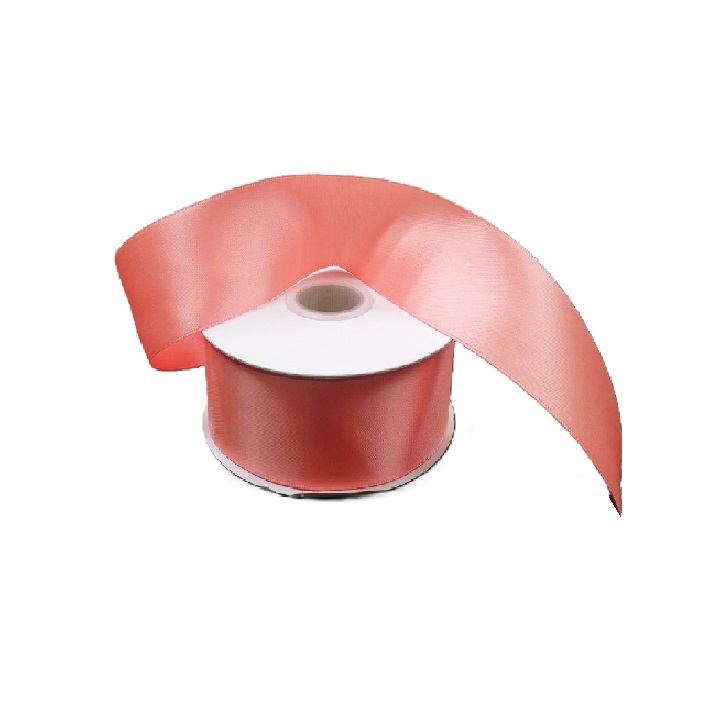 CORAL DOUBLE FACED SATIN/UNWIRED/1.5"