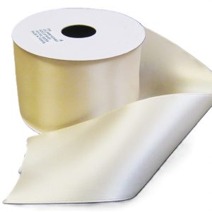 IVORY DOUBLE FACED SATIN/UNWIRED/2.5"