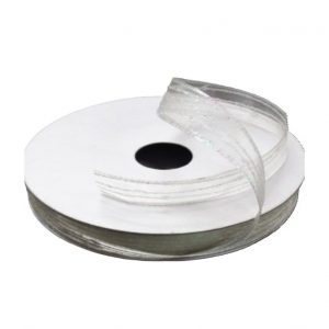 IVORY GLITTER DOTS & LINES SHEER/5/8"