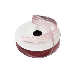 CORAL GLITTER DOTS & LINES SHEER/5/8"