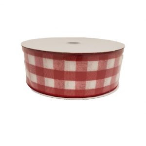 RED & WHITE WOVEN CHEX / 50Yd