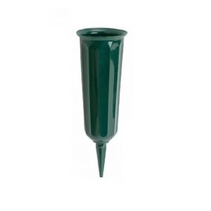 GREEN MEMORIAL VASE  / 7"