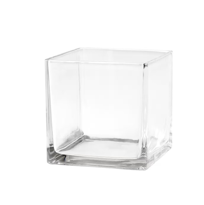 CLEAR CUBE VASE / 6"