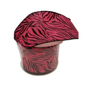 HOT PINK/BLACK ZEBRA RIBBON