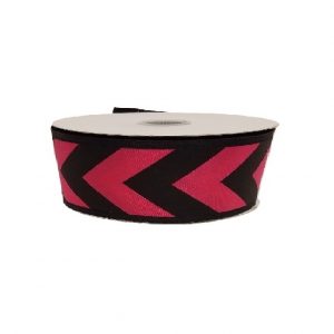 HOT PINK BLACK CHEVRON 10 Yds