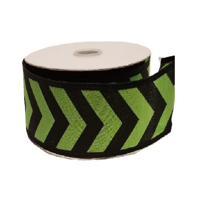 GREEN BLACK CHEVRON / 10 yds