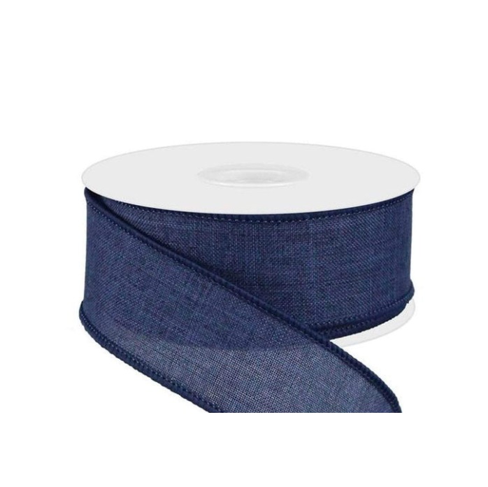 NAVY DARK BLUE POLY LINEN / 50YD