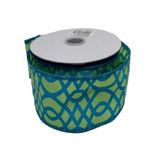 GREEN  BLUE RIBBON / 10 yds