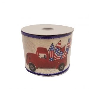 IVORY LINEN/FIREWORK TRUCK/10YDS