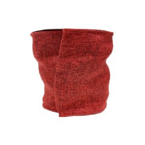 RED FAUX BURLAP / 10 yds