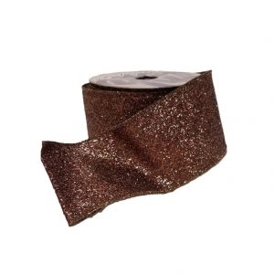 CHOCOLATE GLITTER RIBBON / 10Yd