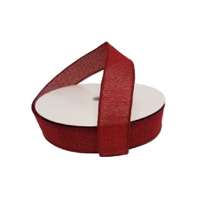 DARK RED POLY LINEN / 50YDS