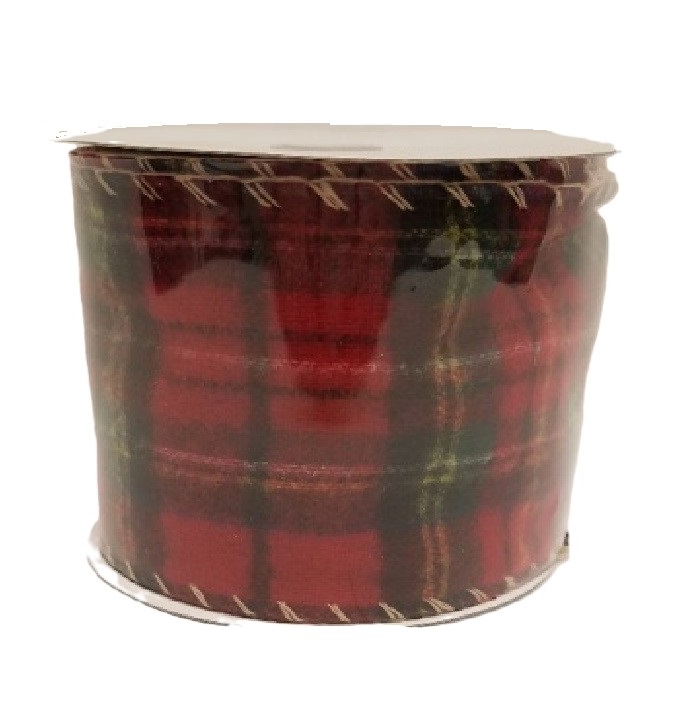 FLANNEL PLAID/NATRL STITCH EDGE / 10 yds