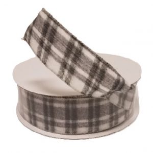 GREY & WHITE BRUSHED JOSH PLAID/2.5"