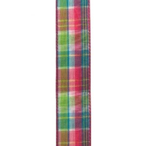 FUCHSIA-TURQUOISE-YELLOW WHITE BERTIE PLAID