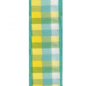 LIGHT BLUE-LIME-YELLOW-WHITE GARDEN CHEX