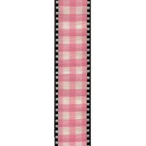 PINK-WHITE CHEX PLAID W/BLACK & WHITE EDGE
