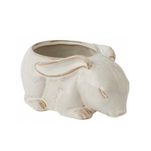 WHITE NESTLE POT/6.75"