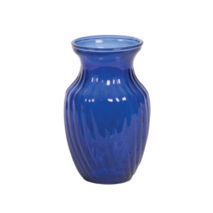 COBALT BLUE GLASS VASE/8"