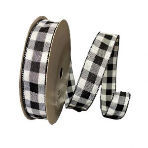BLACK & WHITE WOVEN CHEX/1.5"