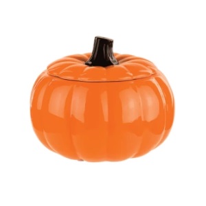 ORANGE PUMPKIN WITH LID / 6"