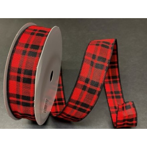 RED/BLACK WOVEN JOSH PLAID/50 YDS
